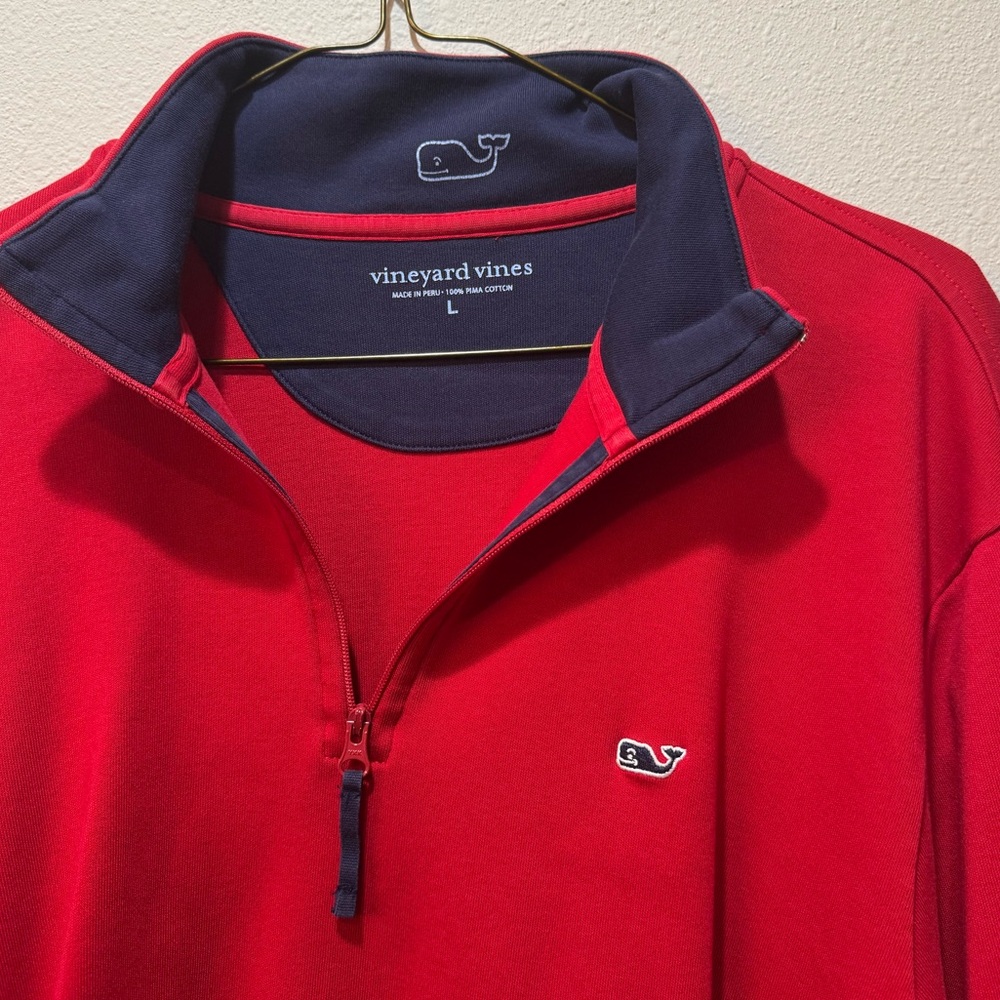 Vineyard Vines Red and Navy Pullover